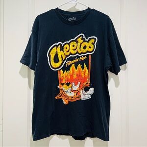 Cheetos Flamin Hot Logo Graphic T-Shirt Black Crew Neck Short Sleeve Men's XL
